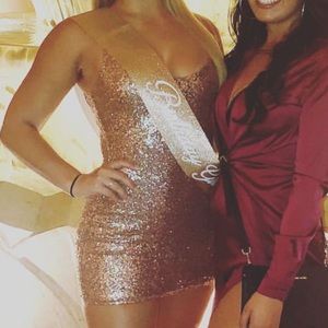 Sparkly pink sequin dress